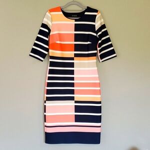 Enfocus Studio Women's mid length, multicolored striped dress